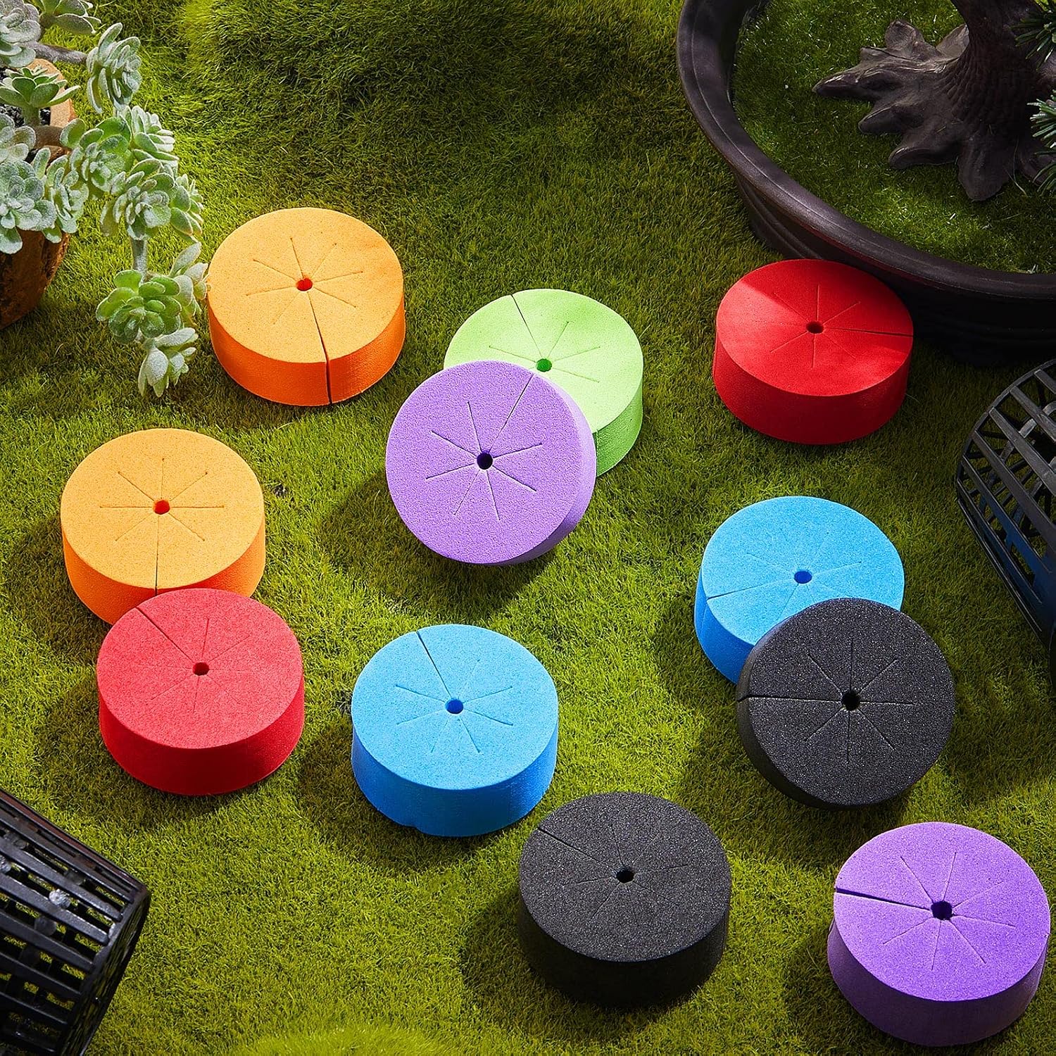 Lallisa 240 Pcs Clone Collars 2 Inch Foam Inserts for Hydroponic Cloning Machines Fits 2" Net Pots Reusable Collars for Hydroponics Plant Germination in DIY Cloner and Clone Machines (Multicolor)
