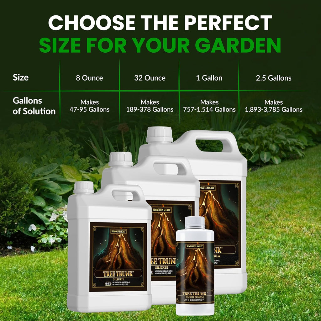 Humboldts Secret Tree Trunk | Potassium Silicate Additive | Liquid Fertilizer for Thicker Stalks, Stress Resistance & Branch Development | Indoor & Outdoor Plant Food, Hydroponic Nutrients, 32 Ounce