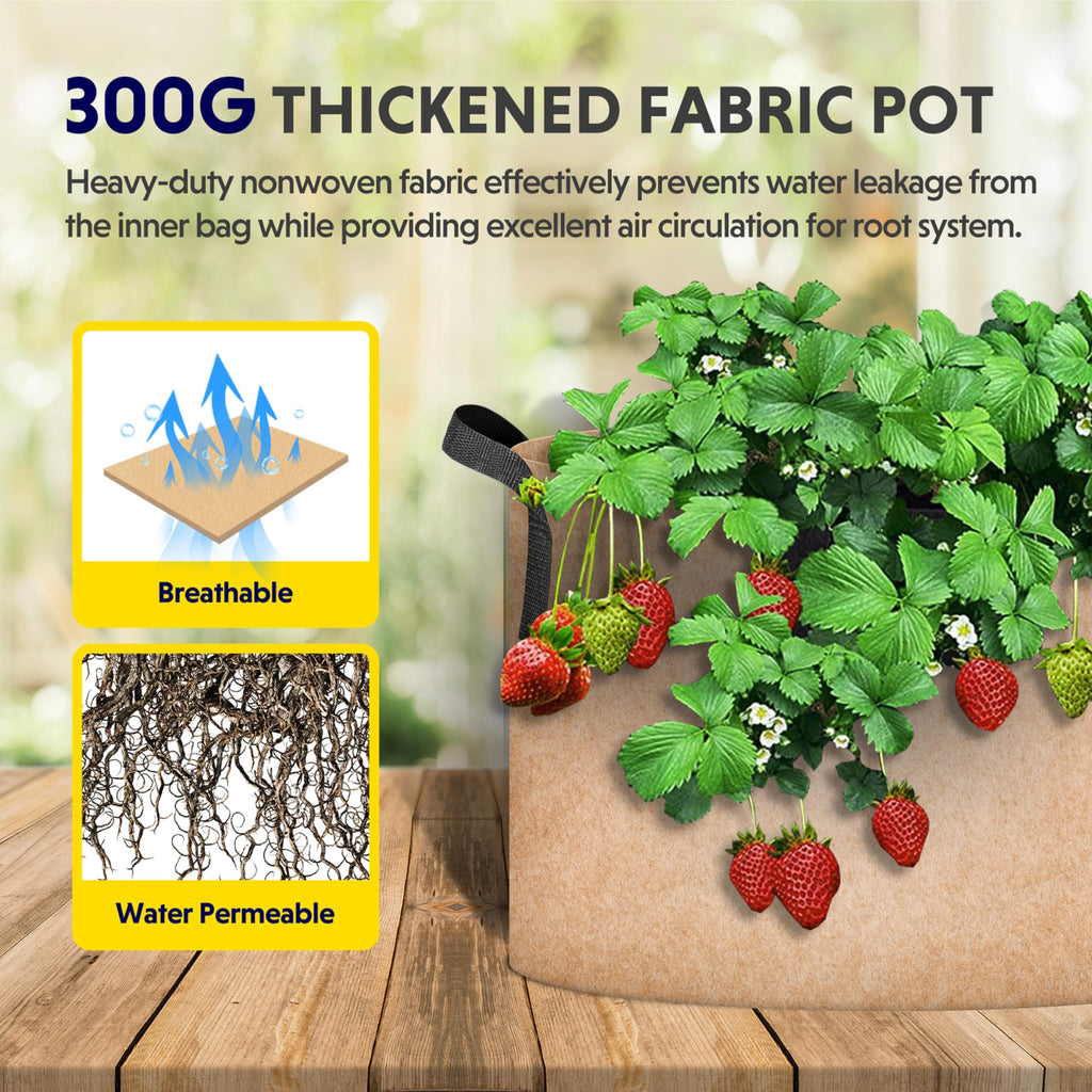 iPower 24-Pack 3 Gallon Grow Bags Heavy Duty Thickened Aeration Nonwoven Fabric Pots with Nylon Handles and 24 Labels for Planting Vegetables, Fruits, Flowers, Black