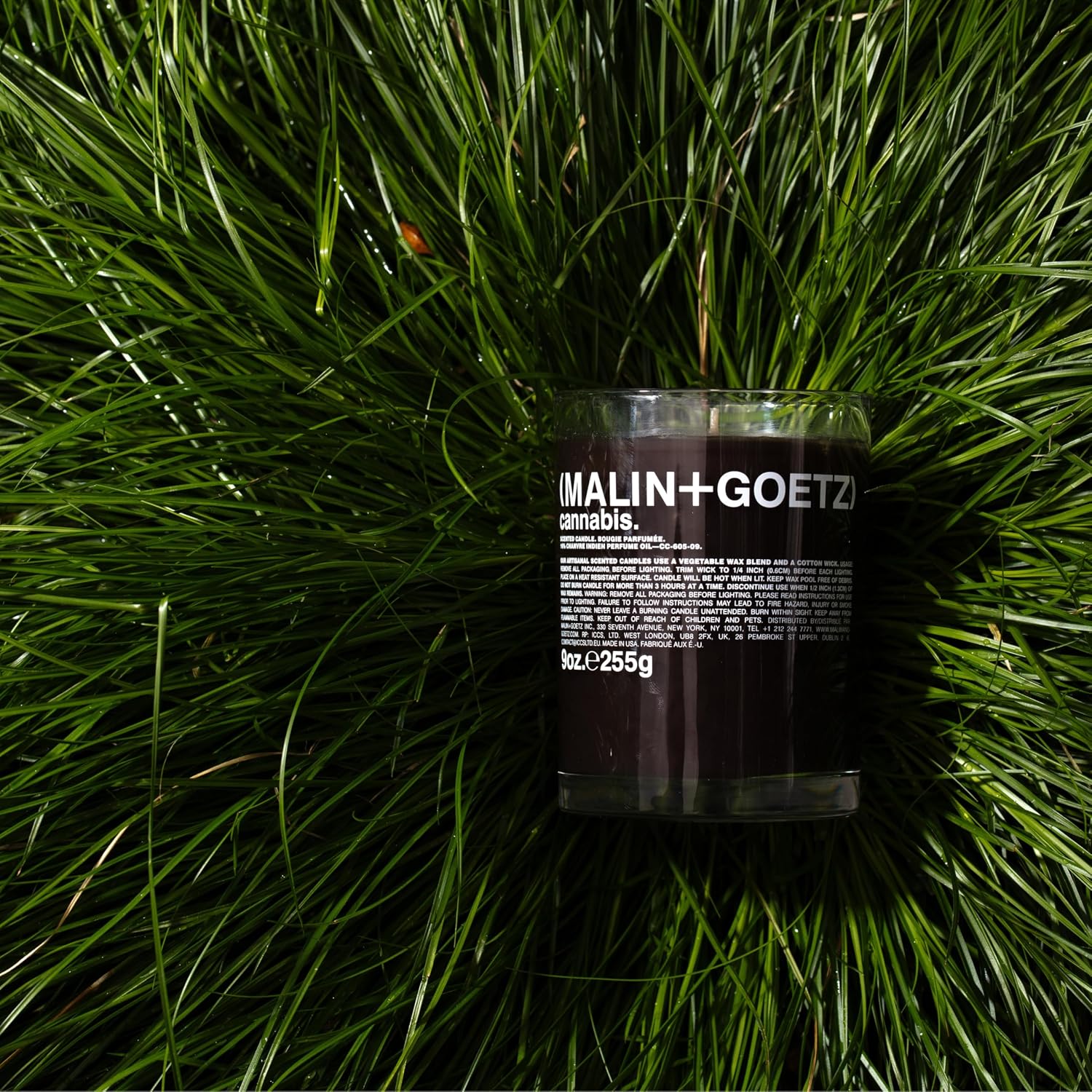 MALIN+GOETZ 9oz Scented Candle | Hand-Poured Soy Wax with Unique Fragrance Blends | Clean-Burning, Vegan & Cruelty-Free | Bergamot, Sage, Otto, Tomato, Strawberry, Cannabis, Dark Rum & Leather