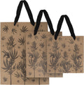 Cannabis Gift Bags – 3-Pack Weed Gift Bags with Tissue Paper – Marijuana Themed 420 Party Bags, Kraft Paper with Cotton Handles, Botanical Leaf Design – Stoner Birthday Gift or Cannabis Gift Wrap