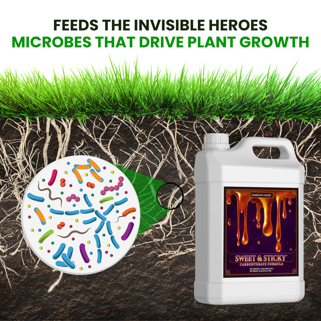 Humboldts Secret Sweet & Sticky Carbohydrate and Saccharide Plant Energy Additive | Indoor and Outdoor Plant Nutrients Enhancer for Growth and Aroma | Boosts Flavor and Development | 1 Gallon