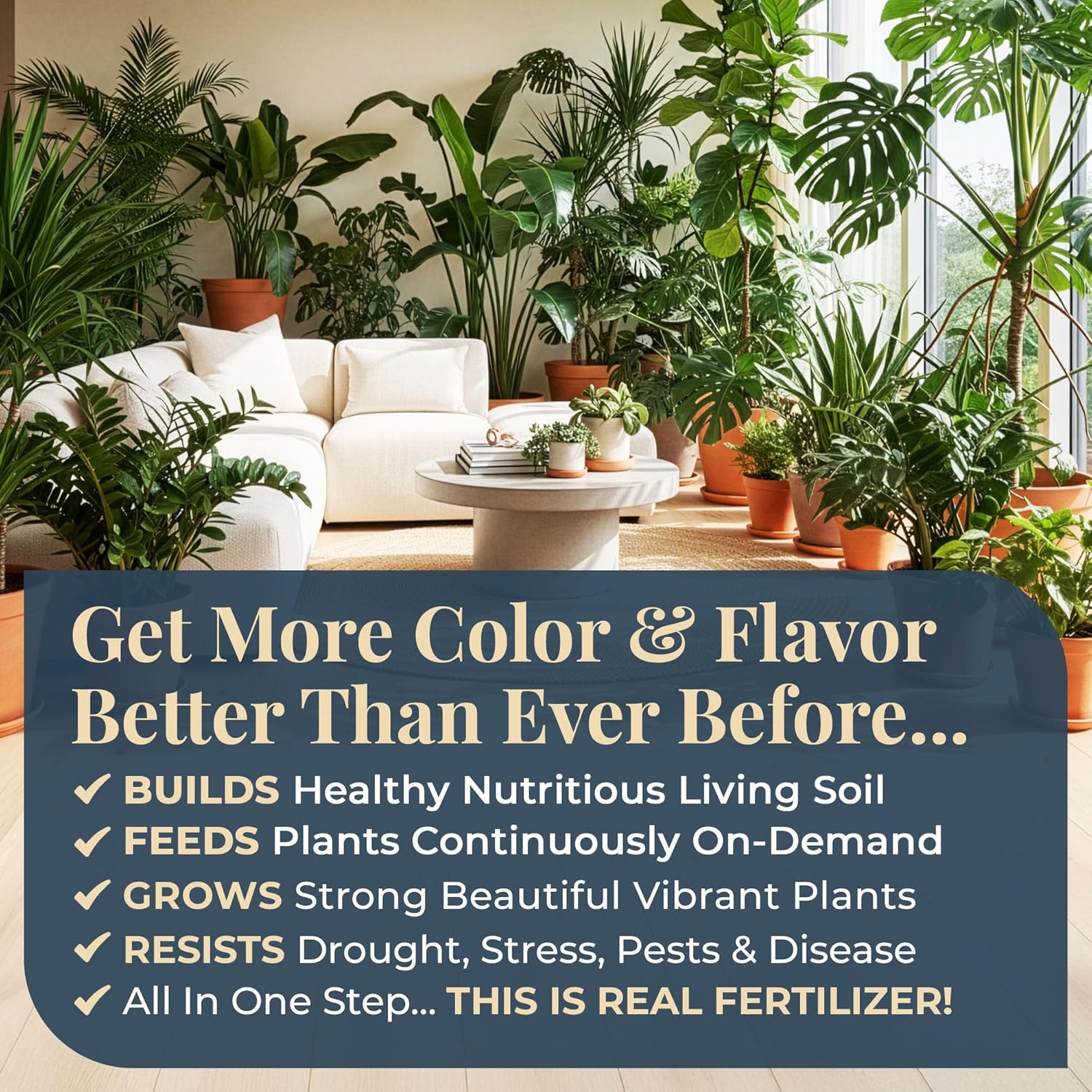 Organic Plant Magic Fertilizer & Plant Food for House Plants & Garden 1/2lb | Makes 32+ Gal of Organic Water Soluble Fertilizer for Plant Growth use on Vegetables, Flowers, Gardens & Indoor House Plants