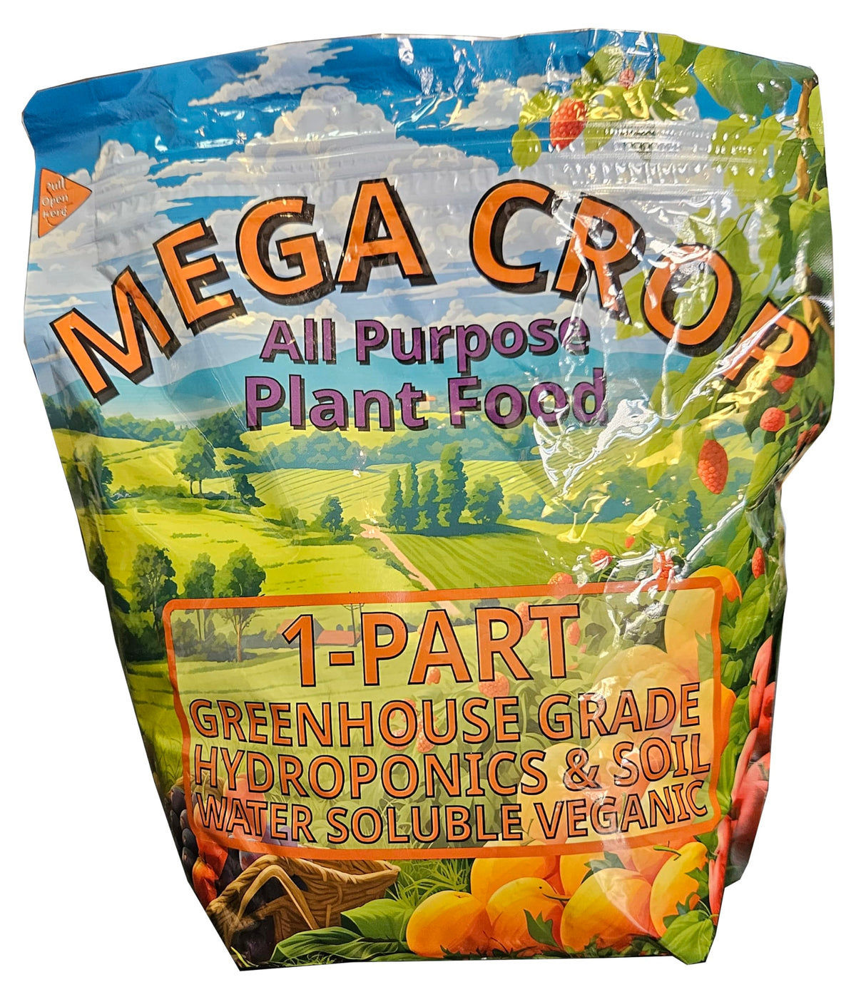 Mega Crop 1-Part Complete Base Nutrient - Hydroponic and Soil Fertilizer for Plants with Organics – Easy to Use for Max harvests - makes 100+ Gallons