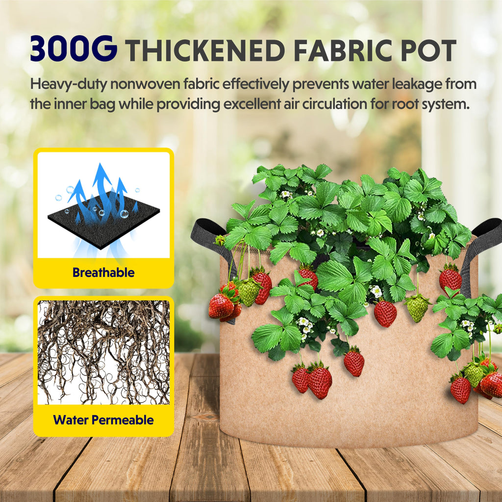 iPower 24-Pack 3 Gallon Grow Bags Heavy Duty Thickened Aeration Nonwoven Fabric Pots with Nylon Handles and 24 Labels for Planting Vegetables, Fruits, Flowers, Black