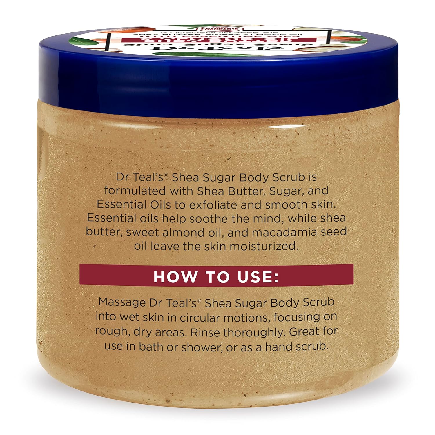 Dr Teal's Shea Sugar Body Scrub, Cannabis Sativa Hemp Seed Oil with Essential Oils, 19 oz (Pack of 3)