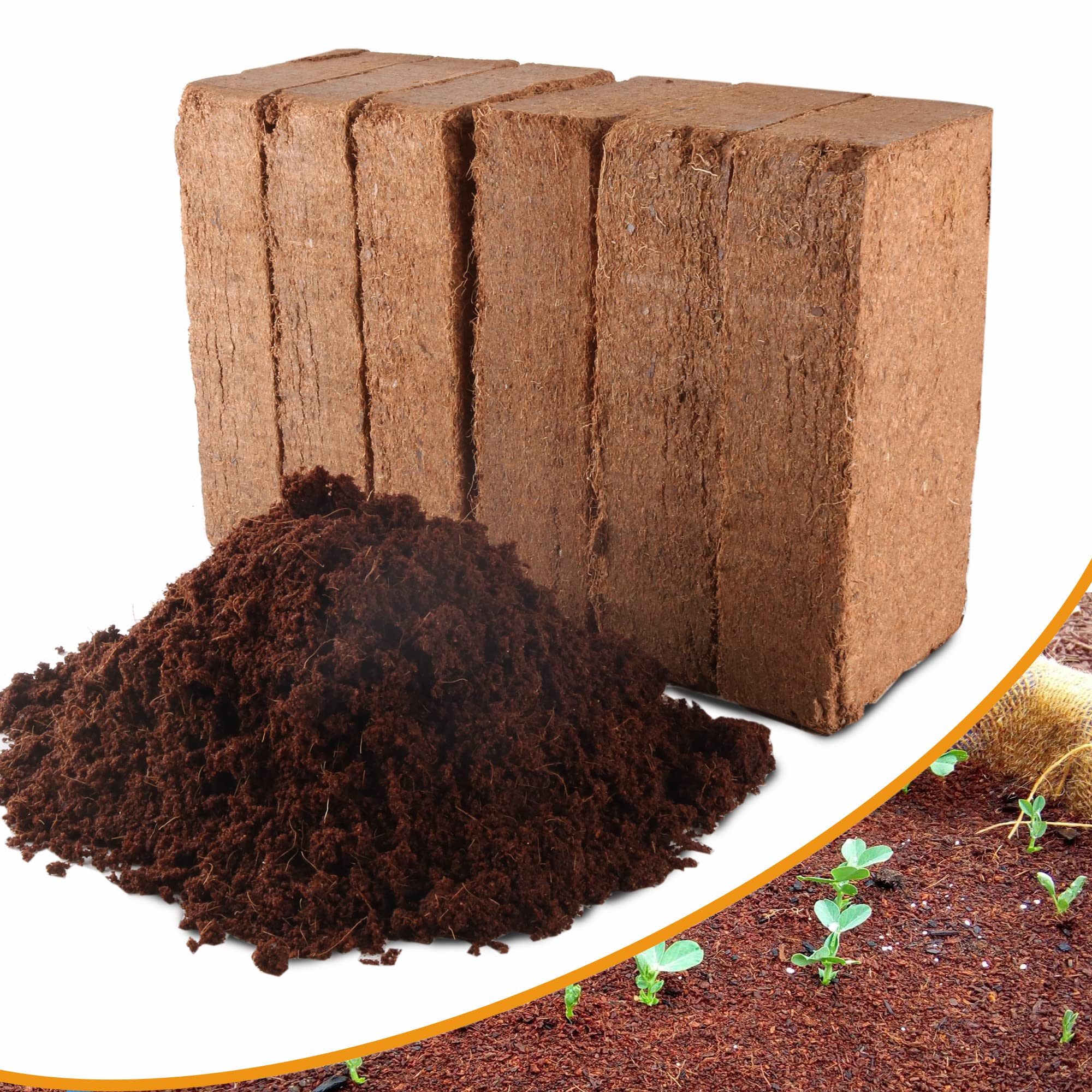 9-Pack Premium Organic Coco Coir Bricks for Plants - Low EC & pH Balance - 100% Natural Peat Moss Mix with Coconut Husk Fiber - Perfect for Gardening, Potting Soil Substrate - 12.6 lbs