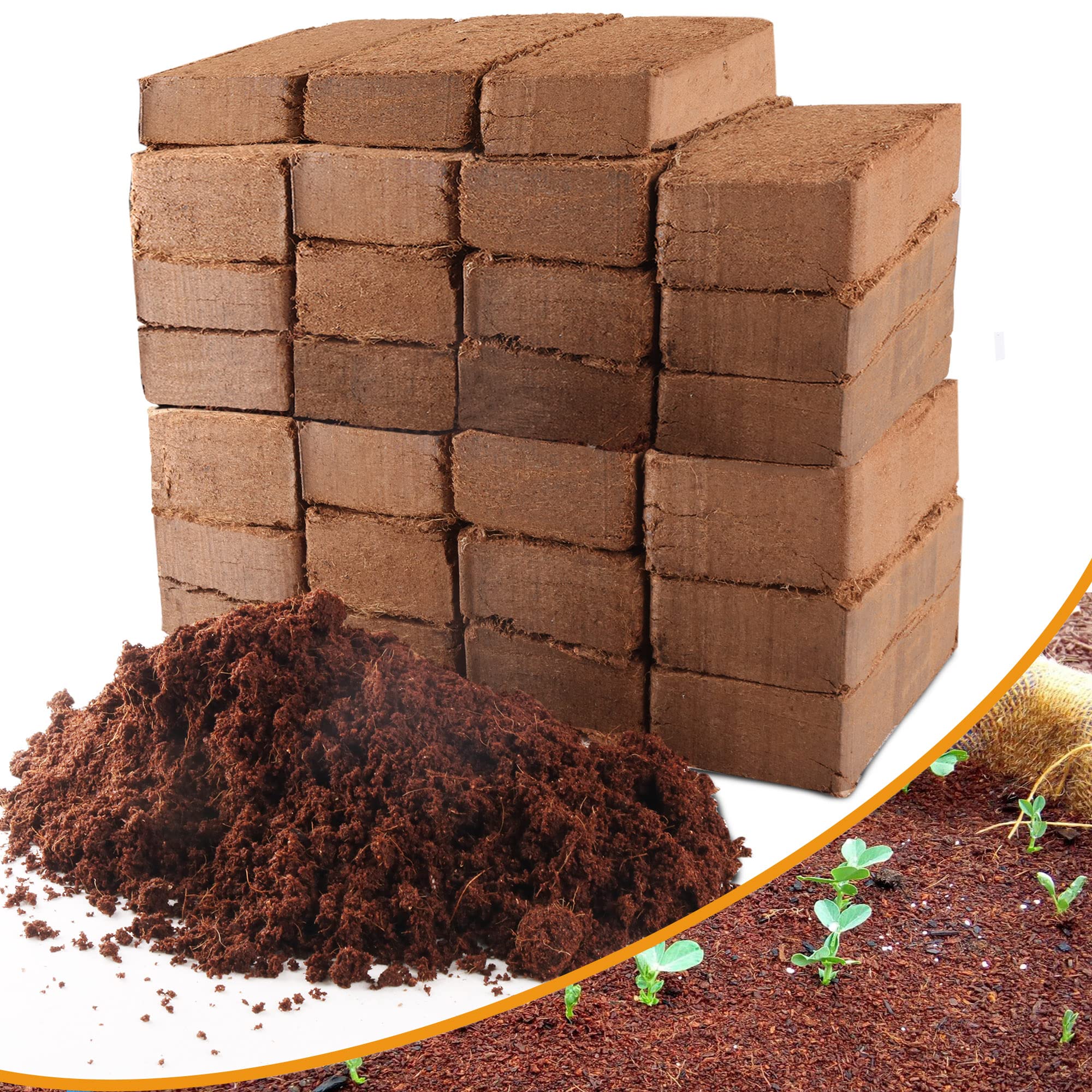 9-Pack Premium Organic Coco Coir Bricks for Plants - Low EC & pH Balance - 100% Natural Peat Moss Mix with Coconut Husk Fiber - Perfect for Gardening, Potting Soil Substrate - 12.6 lbs