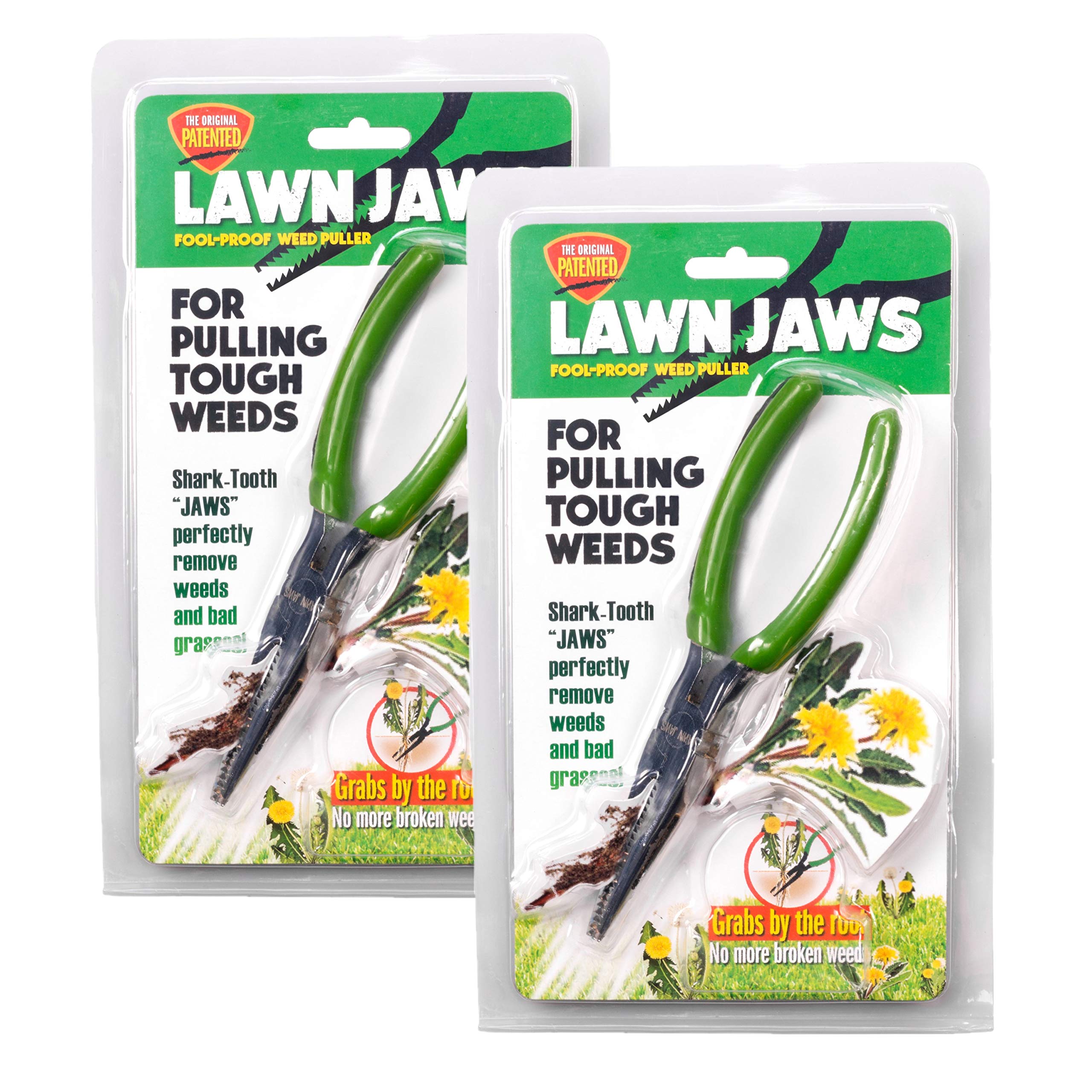 Original Shark Tooth Weed Puller Tool, Grabs Weeds by the Root | Handheld Root Removal for Dandelion, Crabgrass & More- Heavy Duty Garden Weeding Tool for Lawn Care, Landscaping & Gardening