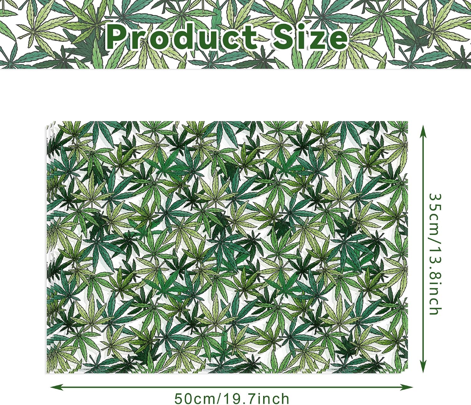 100 Sheets Marijuana Leaf Tissue Paper Sheets - Cannabis Printed Tissue Paper Bulk, 14x20 Inch for Gift Wrapping, Hawaii Party Decorations, Birthday, Gift Packaging